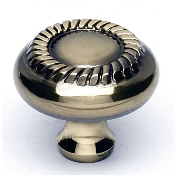 Alno A812-1-PA Rope 1" Cabinet Rope Knob Polished Antique