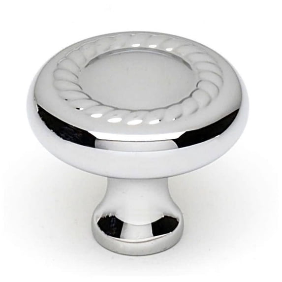 Alno A812-38-PC Rope 1-1/2" Round Traditional Solid Brass Mushroom Cabinet Knob / Drawer