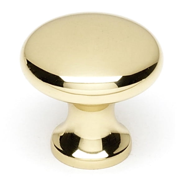 Alno A814-1-PB/NL Classic 1" Farmhouse Solid Brass Round Mushroom Cabinet Knob / Drawer