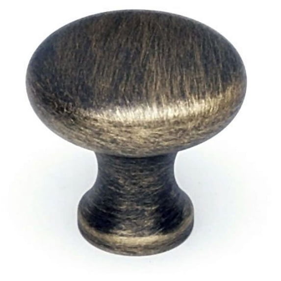 Alno A814-34-AEM Classic 3/4" Small Round Traditional Mushroom Solid Brass Cabinet Knob /