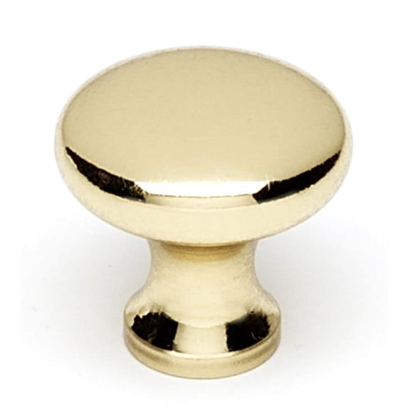 Alno A814-34-PB/NL Classic 3/4" Small Round Traditional Mushroom Solid Brass Cabinet Knob