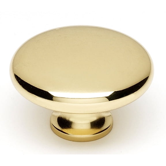 Alno A814-45 Classic 1-3/4" Round Flat Farmhouse Traditional Smooth Mushroom Solid Brass