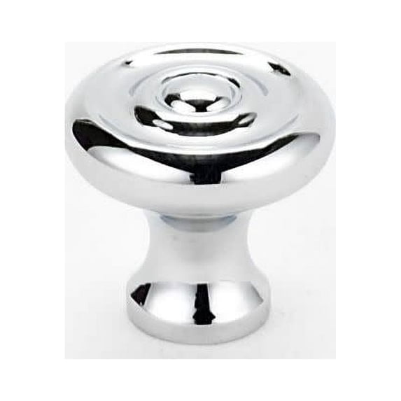 Traditional Round Knob, Polished Chrome, 0.75" H x 0.75" W x 0.38" D