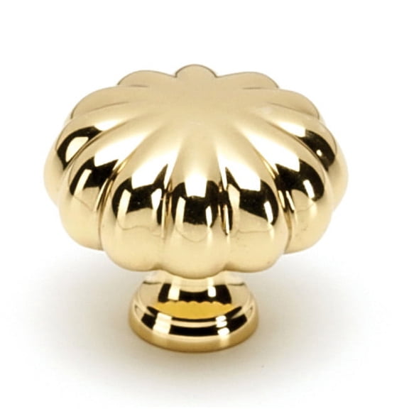 Alno A819-1-PB/NL Traditional Fluted Flower 1-1/4" Mushroom Solid Brass Cabinet Knob /