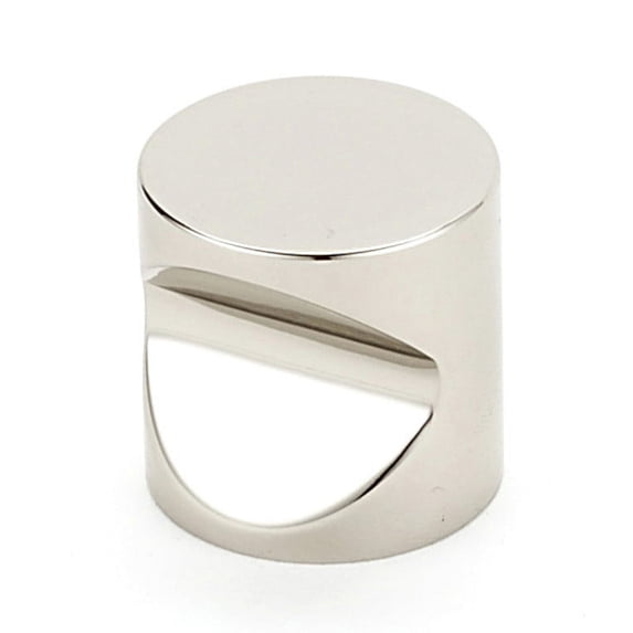 Contemporary I Round Knob, Polished Nickel, 0.75" H x 0.75" W x 0.75" D