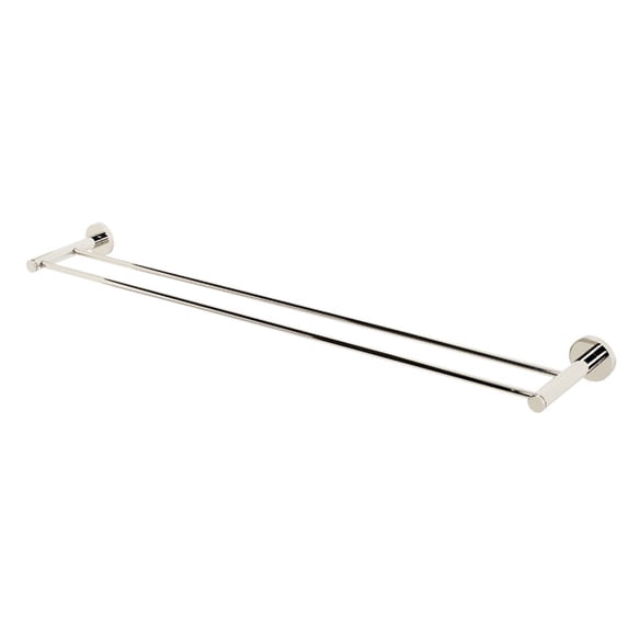 Contemporary I 32" Wall Mounted Double Towel Bar, Polished Nickel
