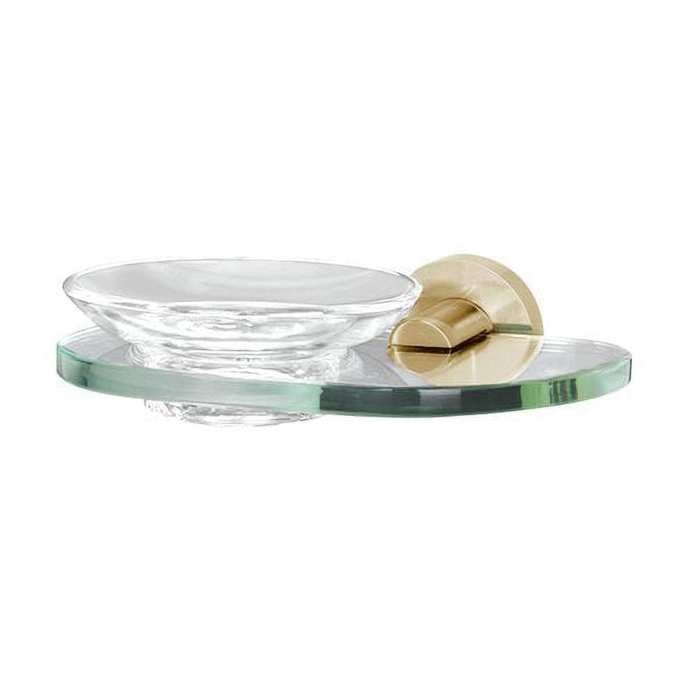 Satin Brass and Glass Contemporary Soap Dish