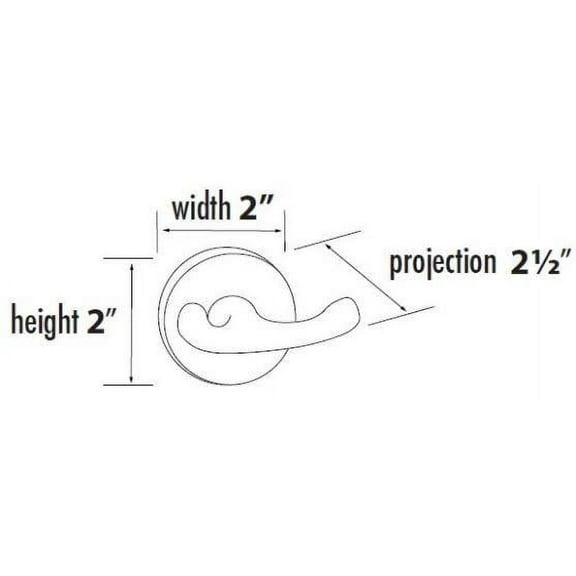 Alno A8384 Contemporary I 2" Wide Solid Brass Bathroom Kitchen Double Robe Towel Hook -