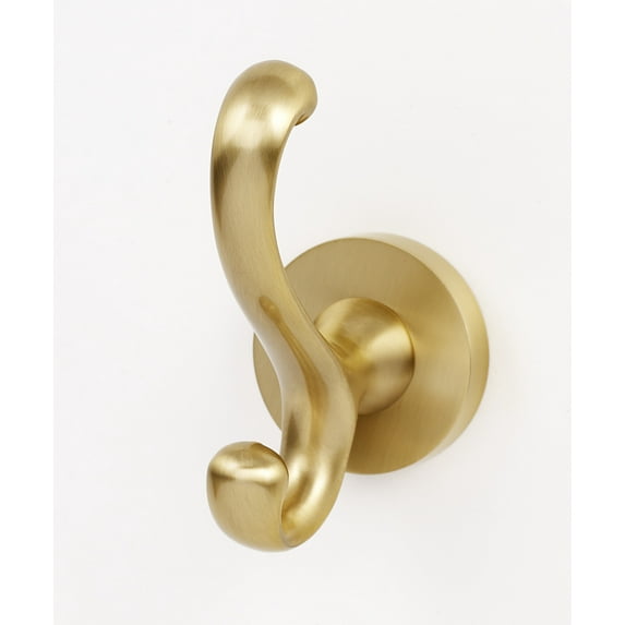 Alno A8399-SB Contemporary I 2" W Solid Brass Scroll Double Prong Bathroom Kitchen Towel