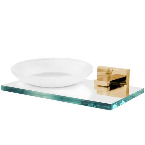 Alno A8430 Contemporary Ii Frosted Glass Soap Dish - Brass