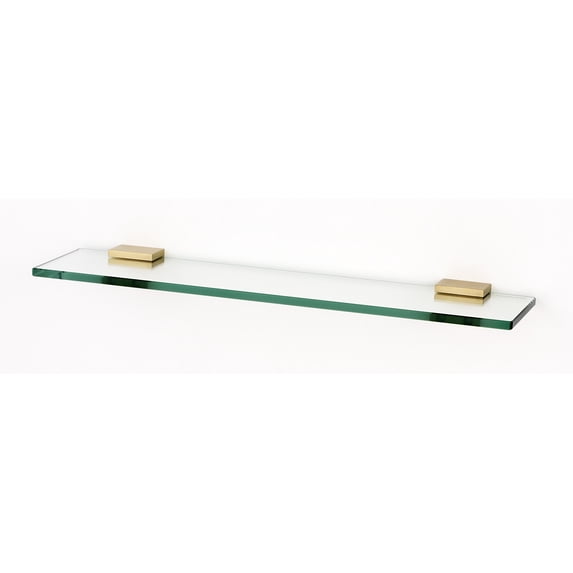 Alno A8455-18-SB Contemporary Ii 18" Glass Bathroom Shelf - Brass