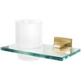 thumbnail image 1 of Alno A8470 Contemporary Ii Wall Mounted Frosted Glass Tumbler - Brass, 1 of 6