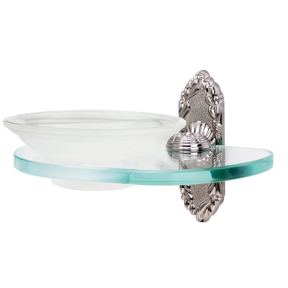 Ribbon and Reed Soap Dish, Satin Nickel