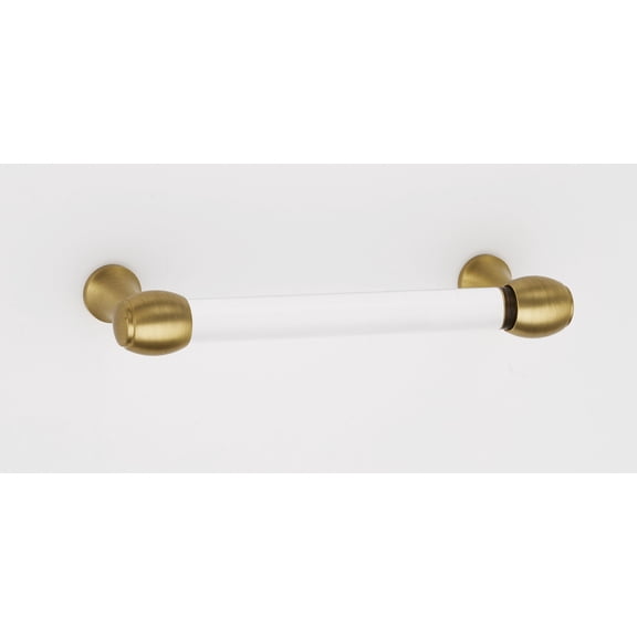 Alno A870-4-SB Royale 4" Center To Center Acrylic Bar Cabinet Handle / Drawer Pull - Brass
