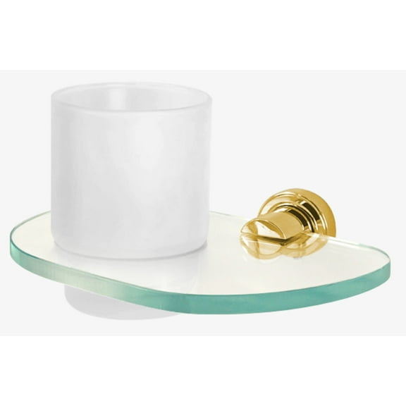 Alno A8770 Infinity Wall Mounted Frosted Glass Tumbler - Brass