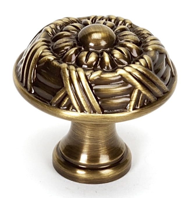 Alno A880-14-AE Ribbon and Reed 1-1/4" Cabinet Knob Antique English