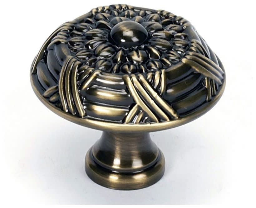 Alno A880-38-AE Ribbon and Reed 1-1/2" Cabinet Knob Antique English