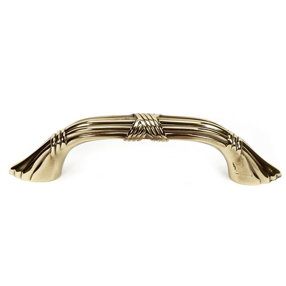 Alno A881-3-PA Ribbon and Reed 3" Cabinet Pull Polished Antique