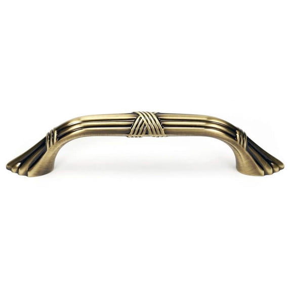 Ribbon and Reed 3 1/2" Center Arch Pull, Antique English