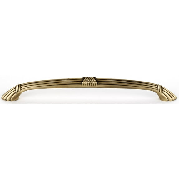 Ribbon and Reed 6" Center Arch Pull, Antique English Matte
