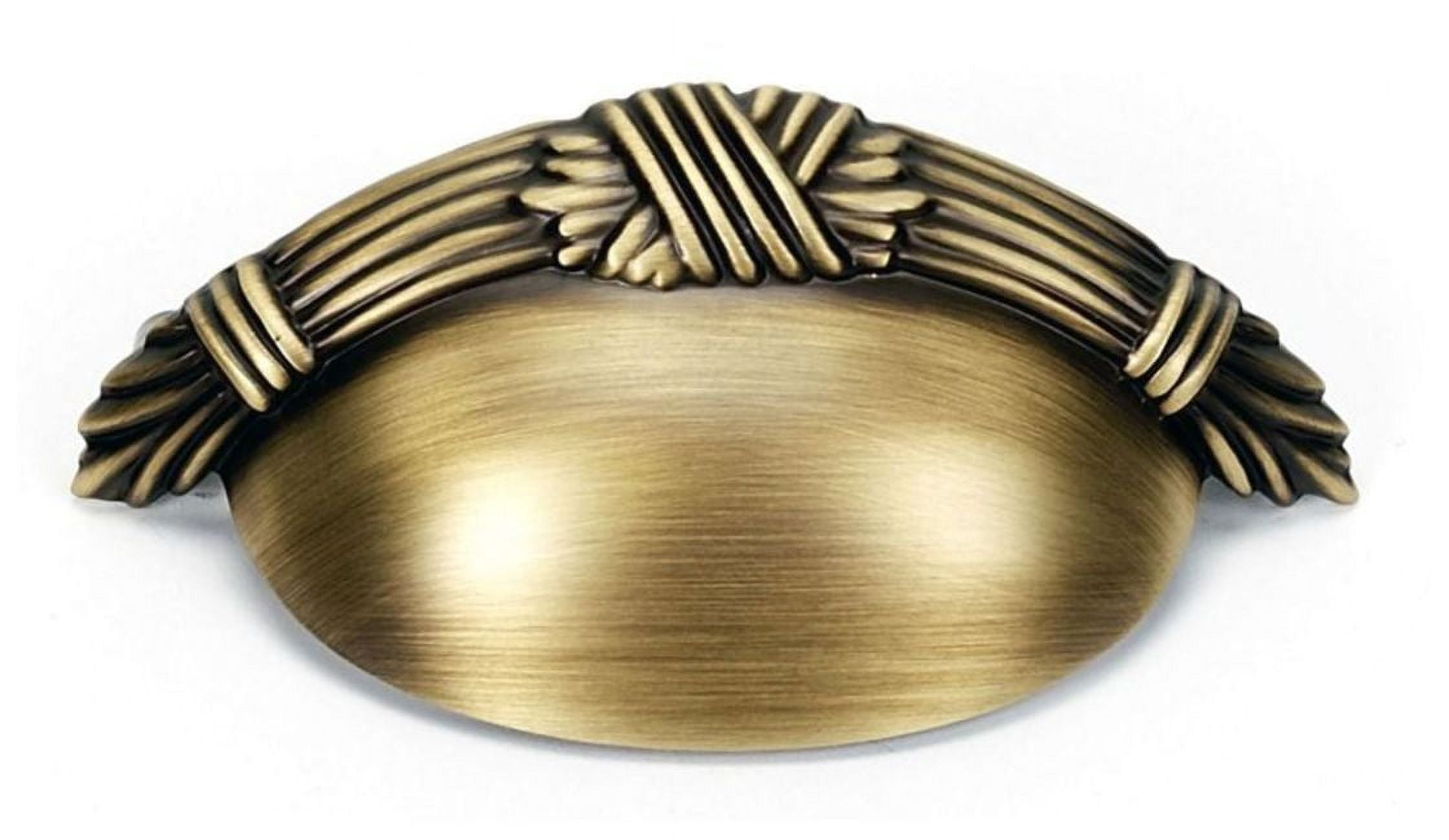 Alno A882-3-AEM Ribbon and Reed 3" Cabinet Cup Pull Antique English Matte