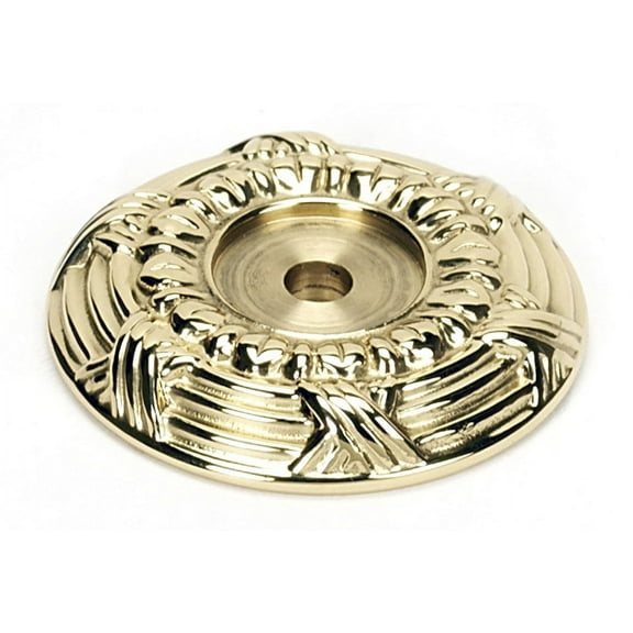Alno A885-58 Ribbon & Reed 1-5/8" Round Traditional Solid Brass Cabinet Knob Backplate -