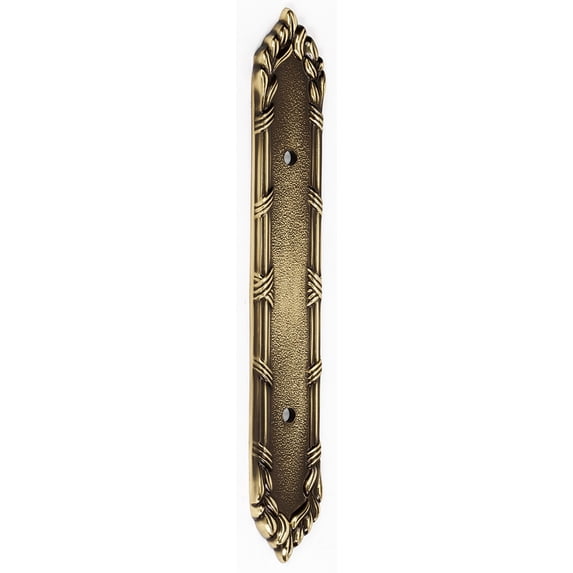 Ribbon and Reed Backplate Drilled, Polished Antique