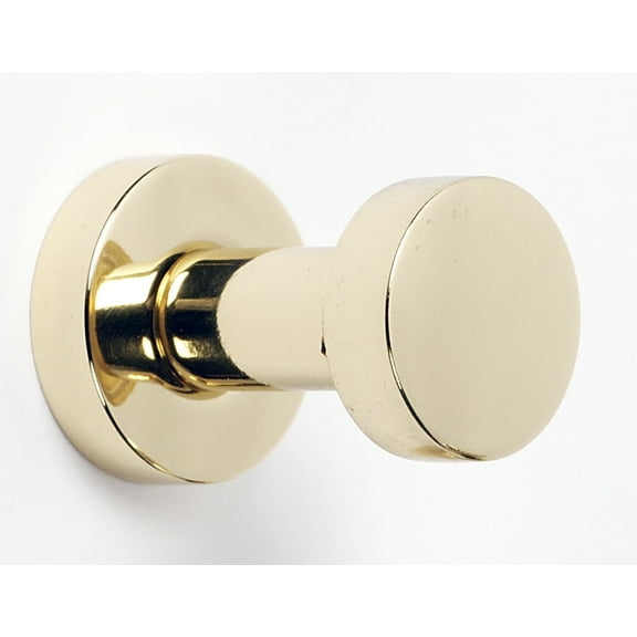 Alno A8980 Euro 7/8" Contemporary Single Solid Brass Small Bathroom Robe Hook - Brass