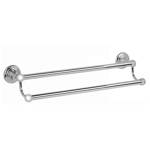 Embassy 24" Wall Mounted Double Towel Bar, Polished Nickel