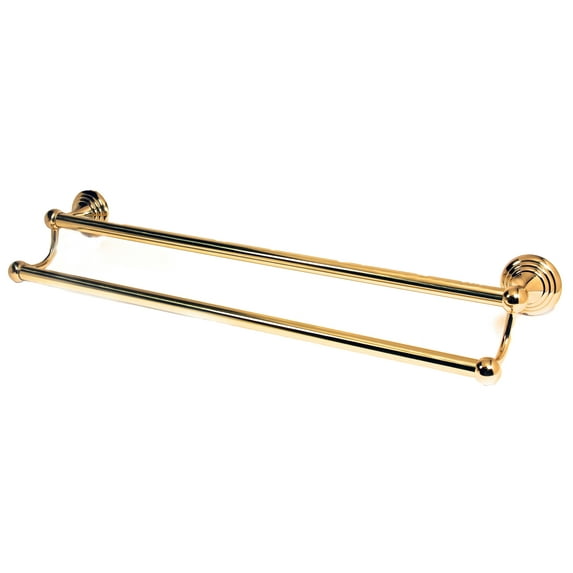 Alno A9025-30 Embassy 30" Wide Classic Traditional Bathroom Double Towel Bar - Brass