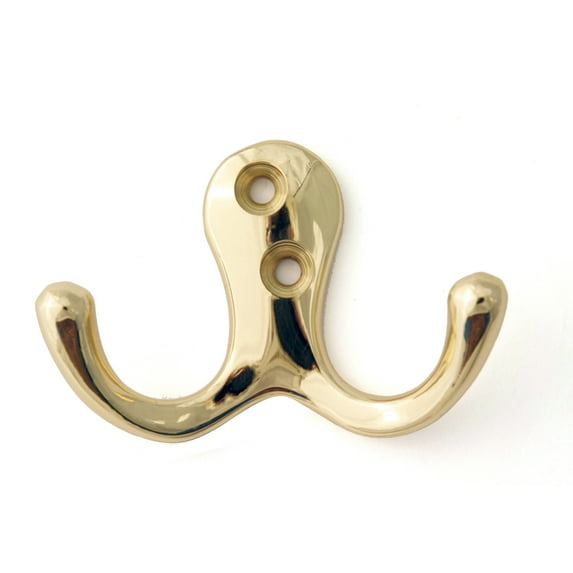 Alno A903 Traditional 2-3/4" Wide 2 Prong Double Tip Solid Brass Robe Towel Bathroom Hook