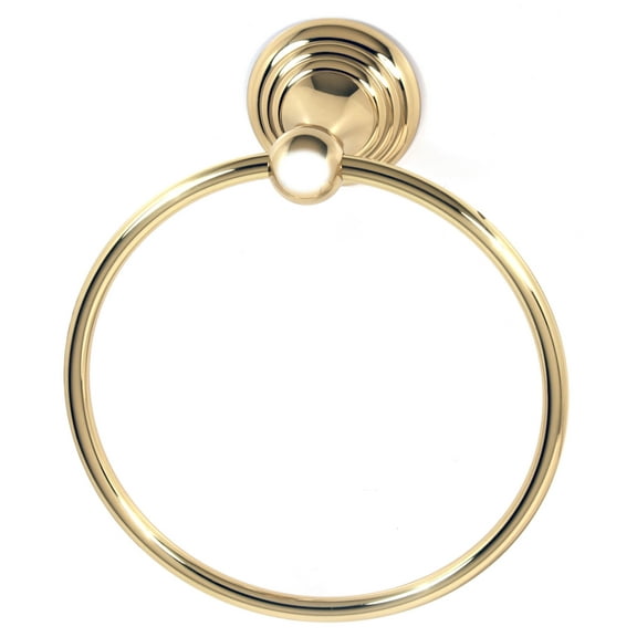 Alno A9040 Embassy 7" Round Solid Brass Traditional Bathroom Towel Ring - Brass