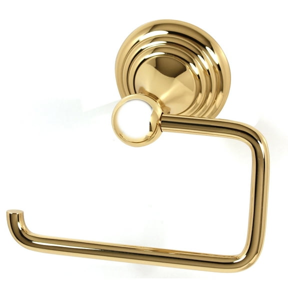 Alno A9066 Embassy 5-1/2" Wide Single C Post Solid Brass Slide On Toilet Paper Holder -