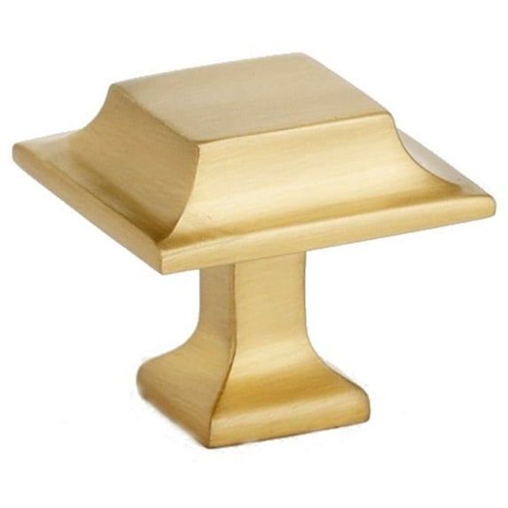 Alno A950-14-SB Millennium 1-1/4" Modern Fluted Square Solid Brass Cabinet Knob / Drawer