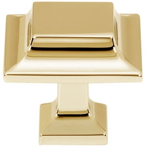 Alno A950-14-PB/NL Millennium 1-1/4" Modern Fluted Square Solid Brass Cabinet Knob /
