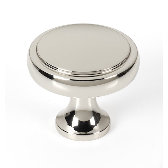 Alno A980-14-PN Royale 1-1/4" Solid Brass Stepped Round Mushroom Cabinet Knob / Drawer