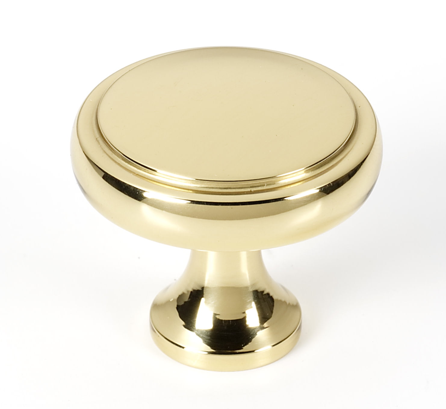 Alno A980-14-PB Royale 1-1/4" Solid Brass Stepped Round Mushroom Cabinet Knob / Drawer