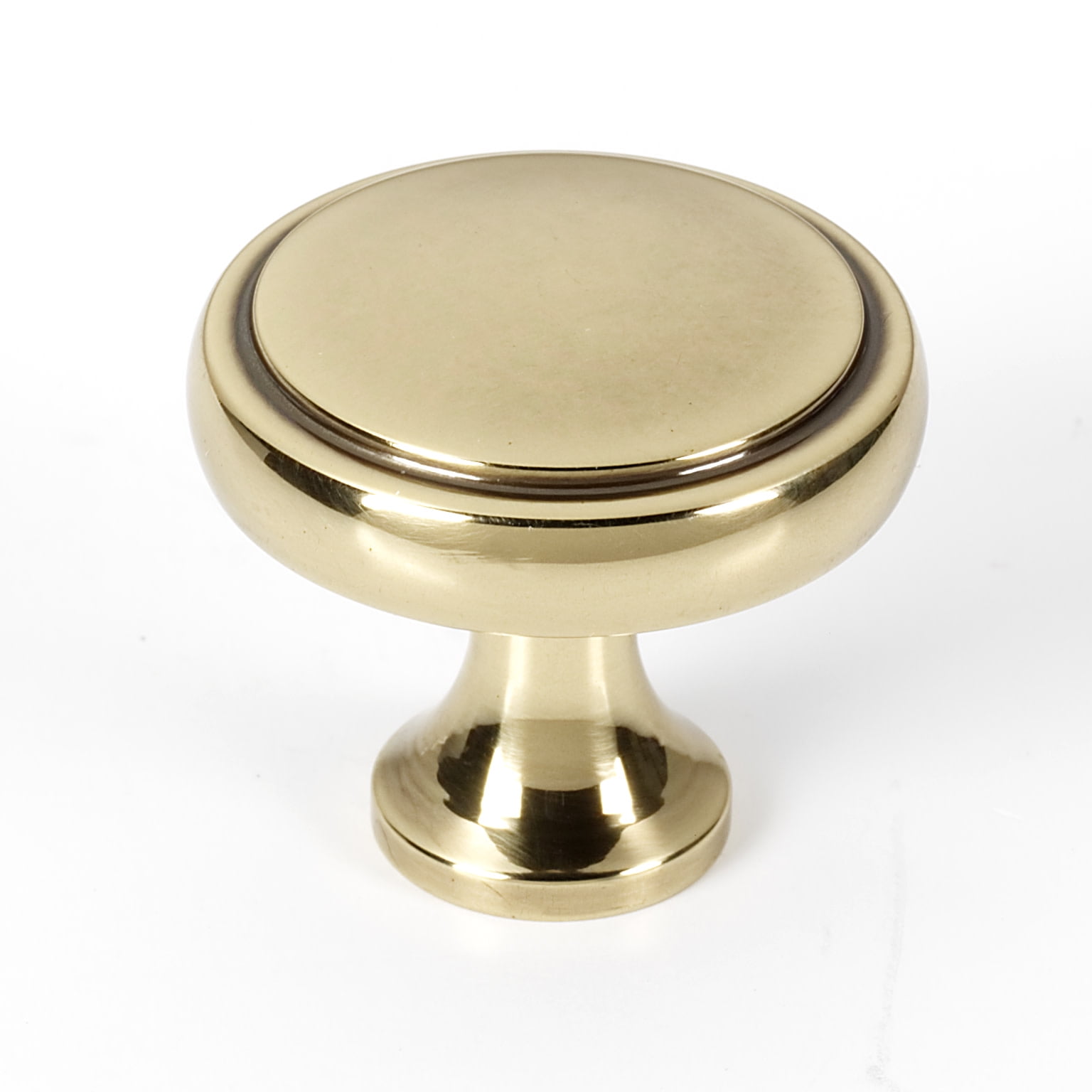 Alno A980-14-PA Royale 1-1/4" Solid Brass Stepped Round Mushroom Cabinet Knob / Drawer