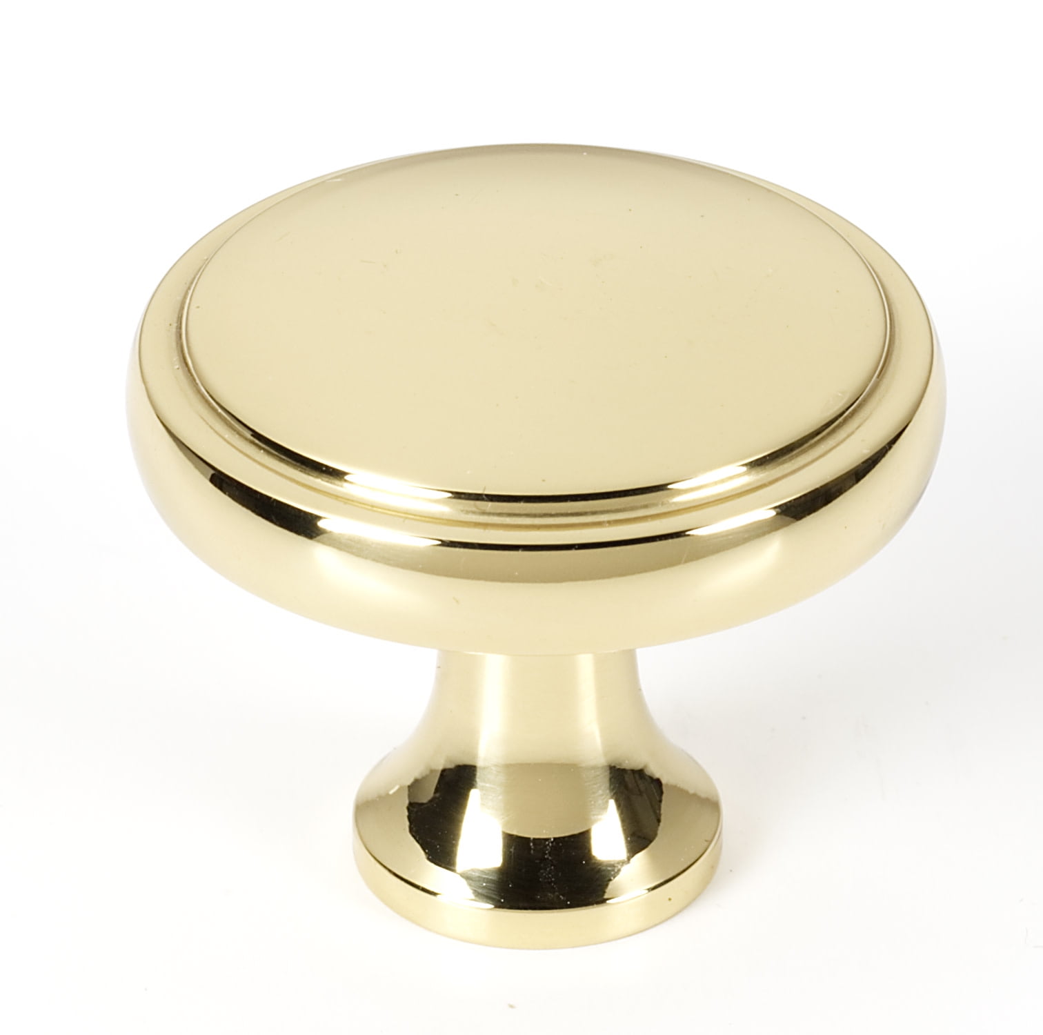 Alno A980-38-PB/NL Royale 1-1/2" Contemporary Flat Round Solid Brass Cabinet Knob / Drawer