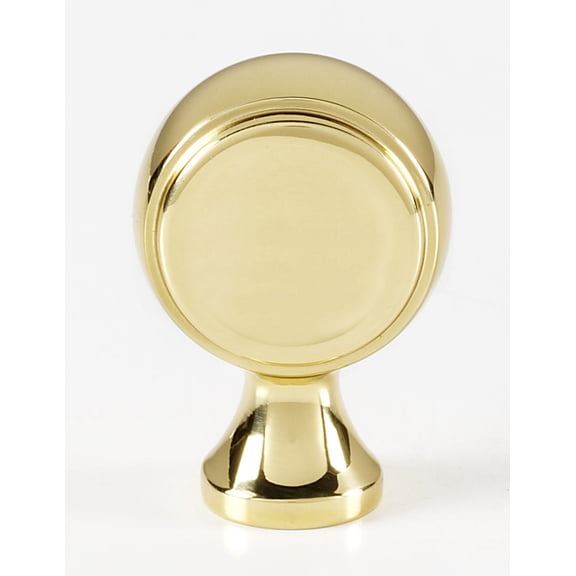 Alno A980-PB/NL Royale 7/8" Solid Brass Elegant Side Disc Cabinet Knob / Drawer Knob -