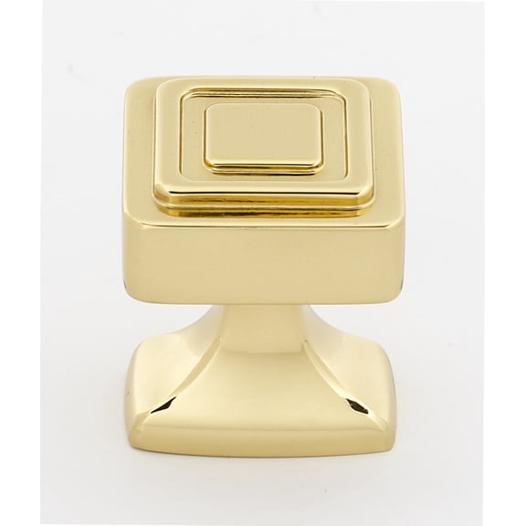 Alno A985-14-PB/NL Cube 1-1/4" Embossed Square Transitional Luxury Solid Brass Cabinet