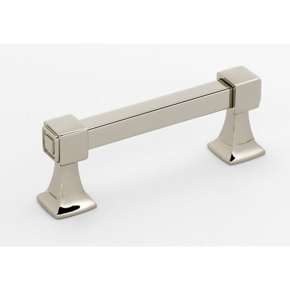 Alno A985-3 Cube 3" Center To Center Modern Bridge Style Solid Brass Square Cabinet Handle