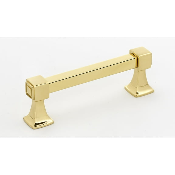 Alno A985-35 Cube 3-1/2" Center To Center Modern Square Solid Brass Cabinet Handle /