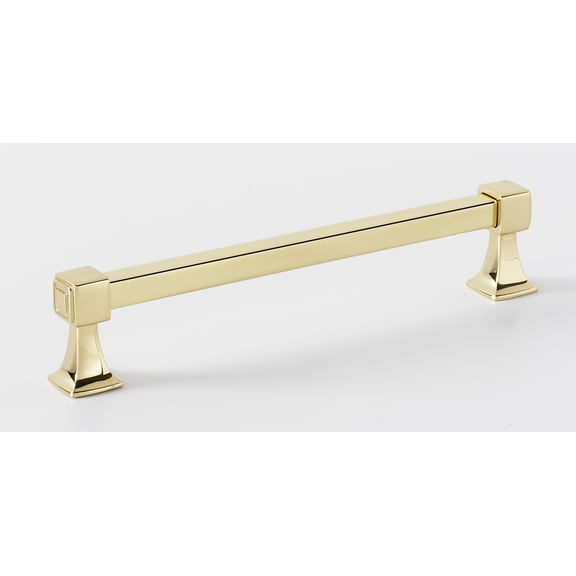 Alno A985-6-PB/NL Cube 6" Center To Center Modern Square Solid Brass Cabinet Handle /
