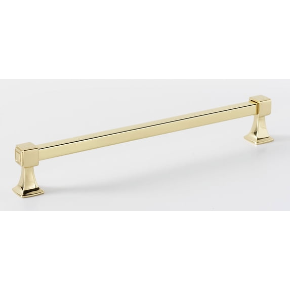 Alno A985-8-PB Cube 8" Center To Center Solid Brass Square Cabinet Handle / Drawer Pull -