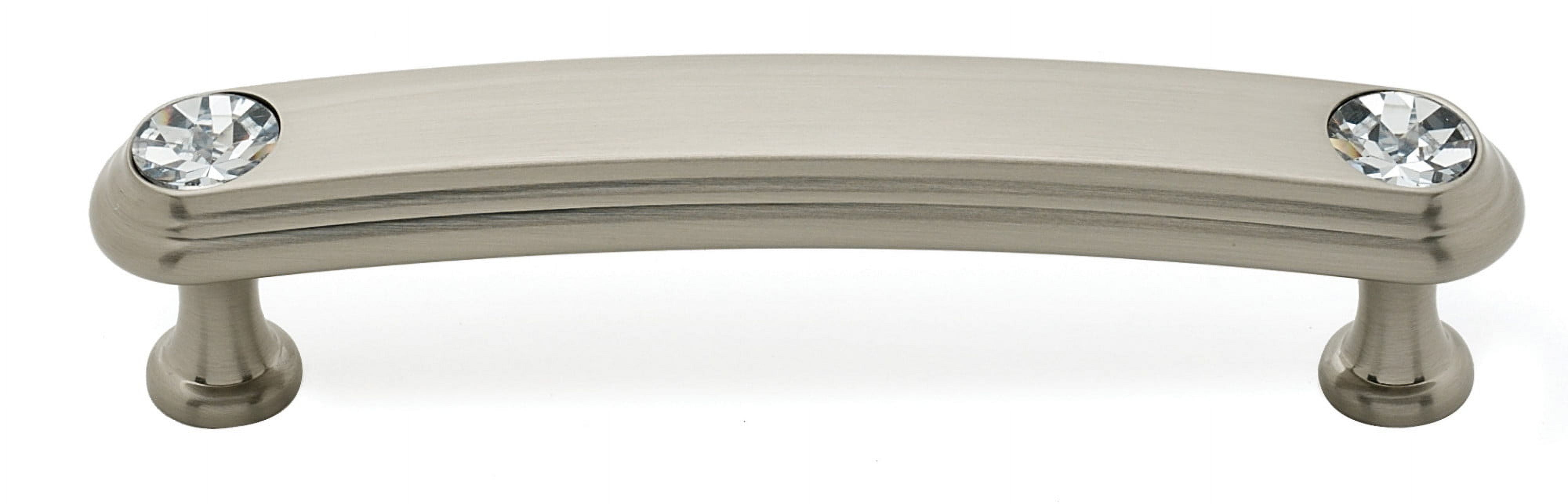 Satin Nickel 3 1/2-Inch Crystal Pull