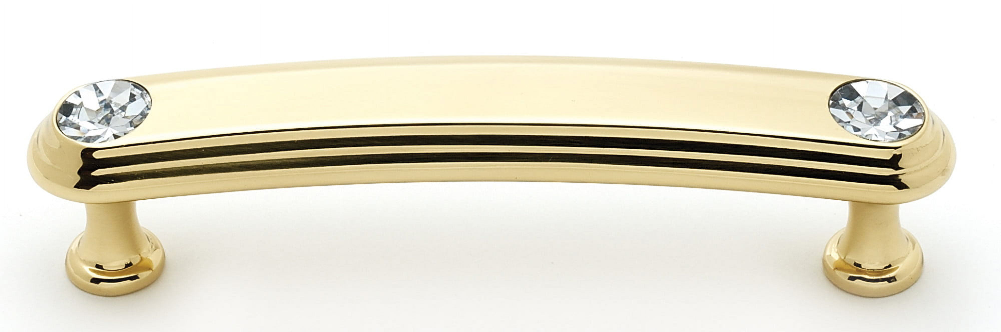 Alno C211-35-PB Swarovski Crystal 3-1/2" Cabinet Pull Polished Brass