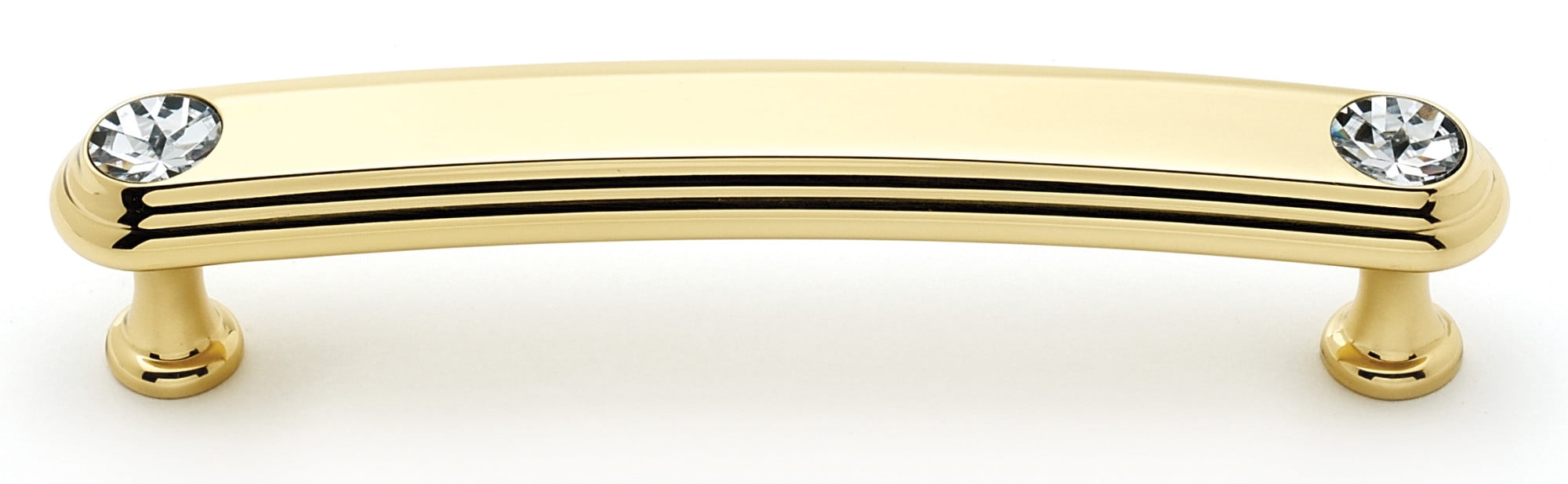 Alno C211-4-PB Swarovski Crystal 4" Cabinet Pull Polished Brass