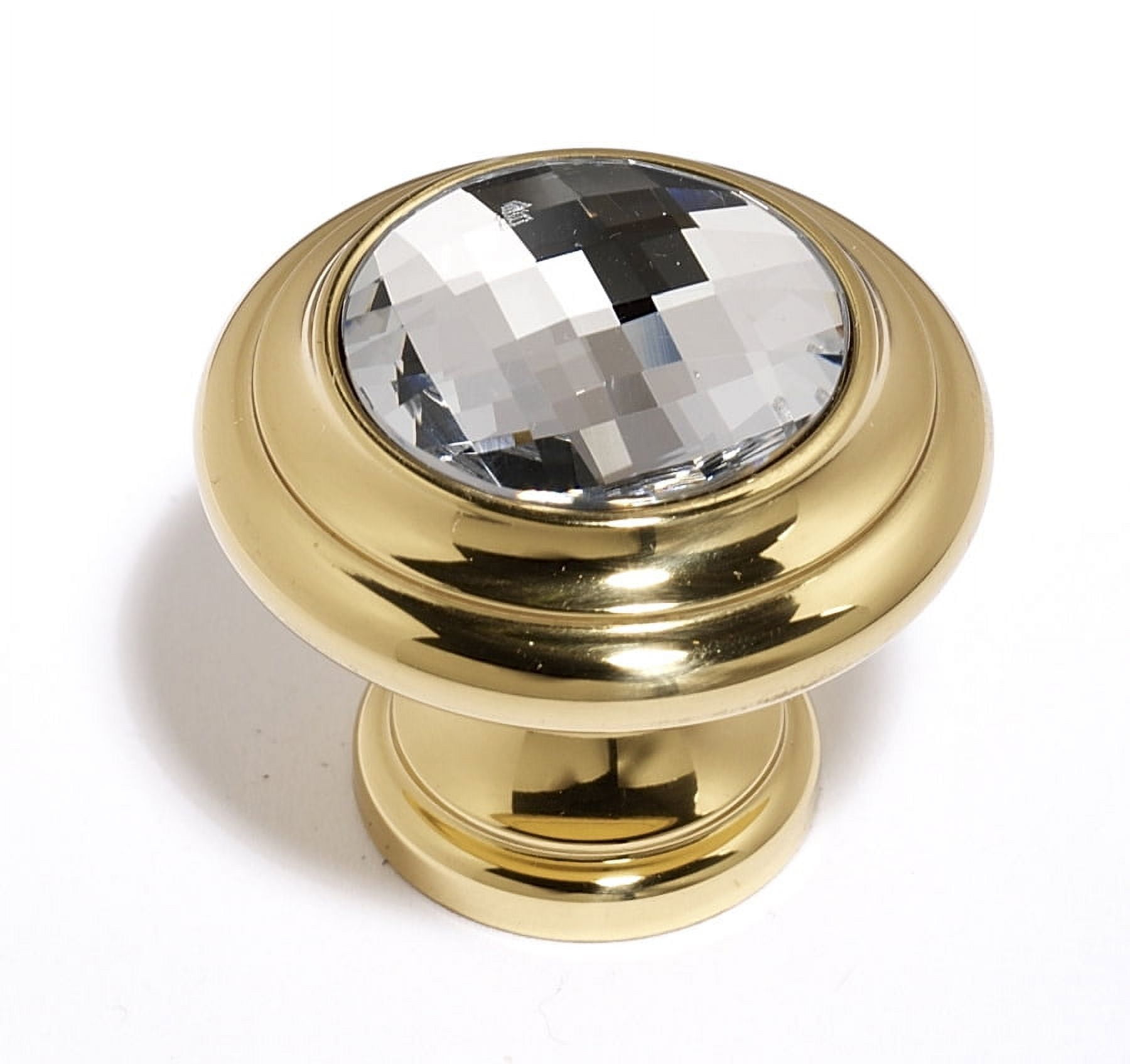 Alno C211-CLR/PB Solid Brass 1 1/4" Luxury Designer Swarovski Crystal Mushroom Cabinet