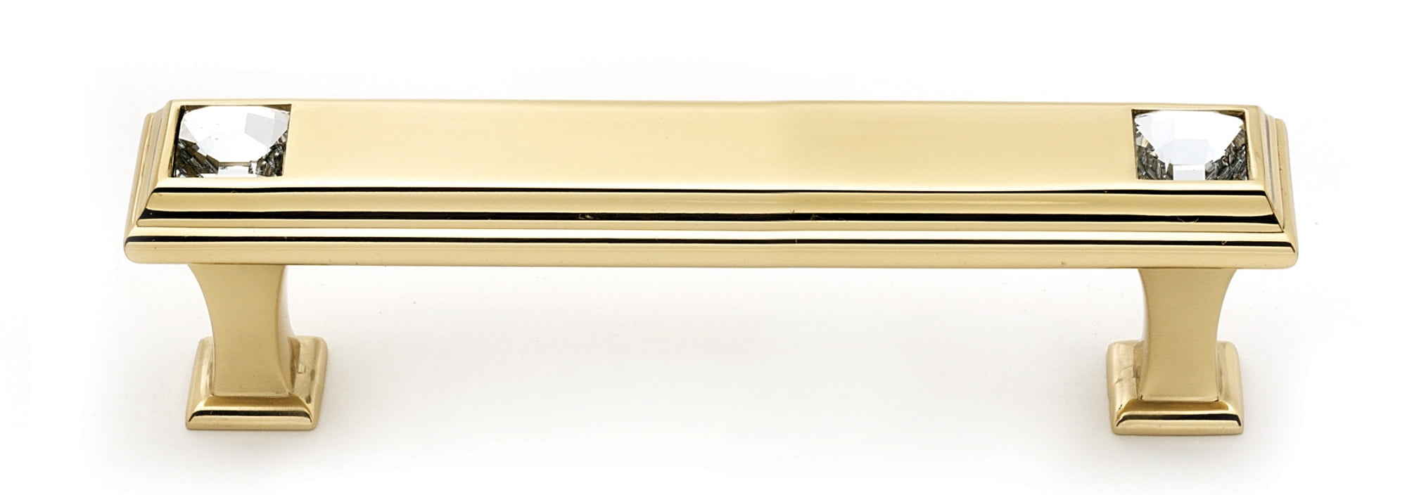 Alno C213-35-PB Swarovski Crystal 3-1/2" Cabinet Crystal Pull Polished Brass